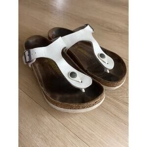 Birkenstock Gizah sandals women’s size 36 white leather comfort basic casual